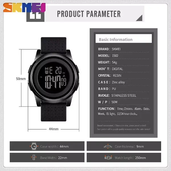 SKMEI 1502 Ultra Light Thin Sport - الصورة 4